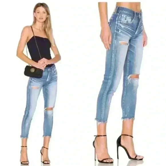 Moussy VINTAGE Isko Comfort Ridgewood Cropped Skinny Jeans SIZE 28 - Picture 1 of 11